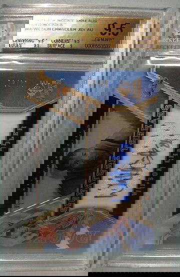 2007-08 SP ROOKIE THREADS GOLD ROOKIES #66 WILSON CHANDLER AUTO 04/50 BGS 9.5 GEM MINT