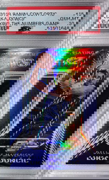 2019 Optic Contenders Luka Doncic Playing the Numbers Silver Prizm PSA 10  POP (2) 