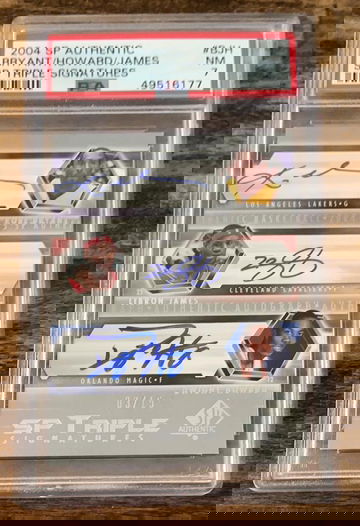 Lebron James Kobe Bryant Dwight Howard Triple Auto 2004 SP Authentic /15