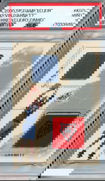 2000 SP GAME FLOOR KEVIN GARNETT #KG-C FABRIC FLOOR COMBO PSA 9 MINT