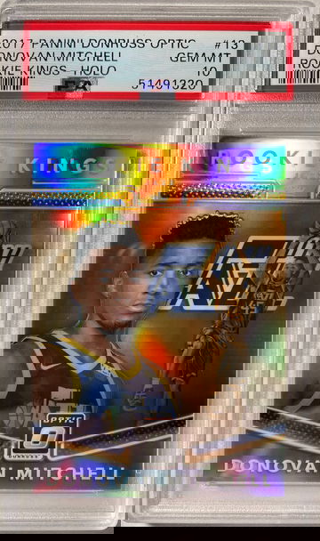 DONOVAN MITCHELL HOLO ROOKIE PSA 10 2017 OPTIC ROOKIE KINGS #13 UTAH JAZZ LOW POP 23