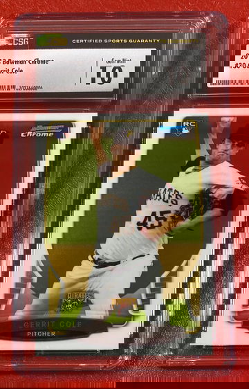 2013 Bowman Chrome Gerrit Cole #30 RC Rookie CSG 10