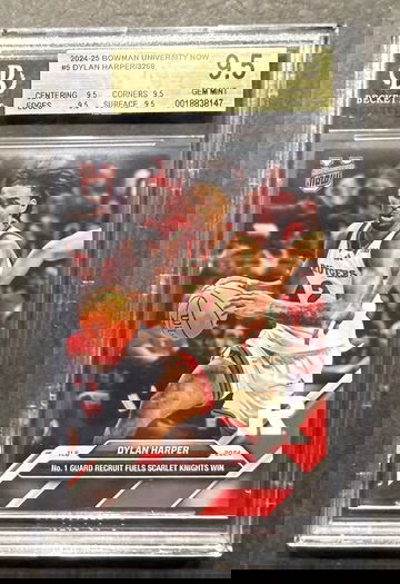 2024-25 Bowman University Now #5 Dylan Harper RC BGS 9.5 Gem Mint