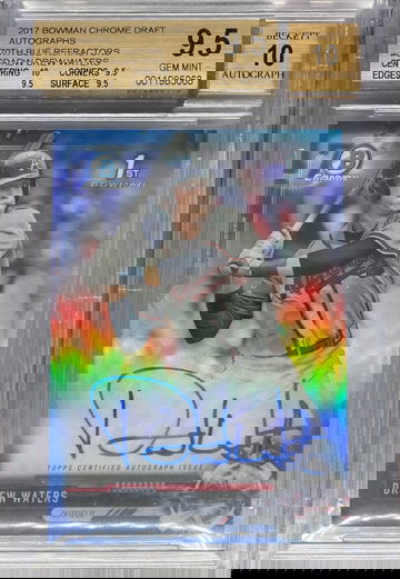 BGS 9.5 Bowman Chrome Draft Drew Waters 70th Blue Refractor Auto #’d 70