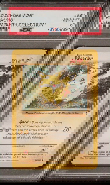 2002 Pokemon Legendary Collection Reverse Holo Pikachu Pikachu #86 PSA 8