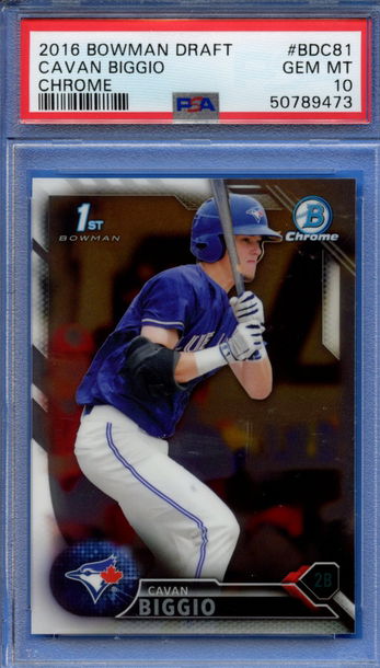 2016 Bowman Draft Chrome Cavan Biggio Blue Jays PSA 10 GEM MINT
