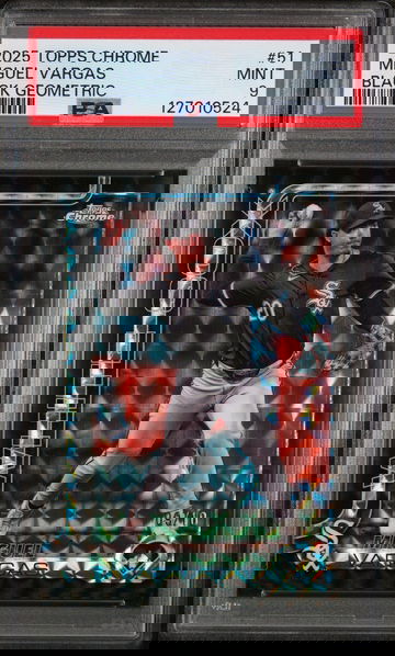 2025 Topps Chrome Black Geometric Miguel Vargas #51 /10 PSA 9