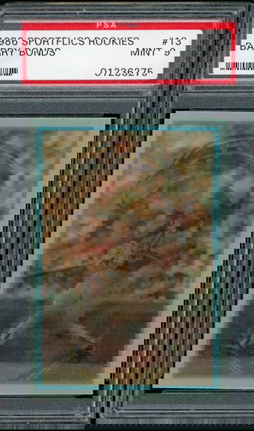 1986 BARRY BONDS  - Sportflics  Rookies # 13  -  Mint  -  PSA 9