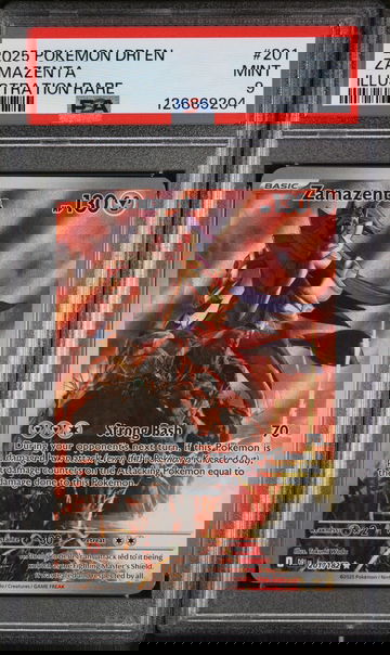 2025 Pokemon Scarlet and Violet Destined Rivals Illustration Rare Zamazenta #201 PSA 9