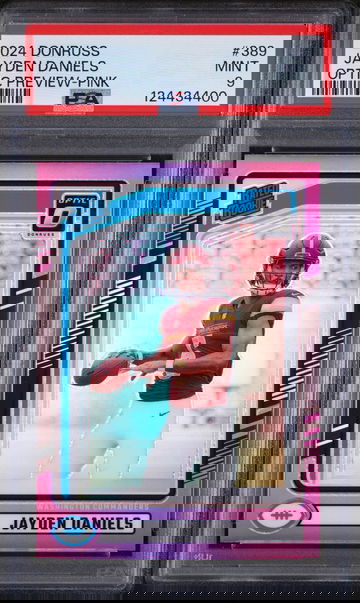 2024 Donruss Optic Rated Rookie Preview Pink Jayden Daniels #389 PSA 9