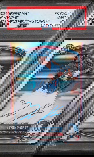 2025 Bowman Chrome Prospect Autograph Refractor Zyhir Hope #CPAZH /499 PSA 9