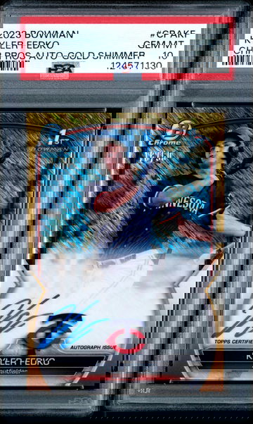 2023 Bowman Chrome Kyler Fedko CPA-KF Gold Shimmer /50 PSA 10 MN Twins