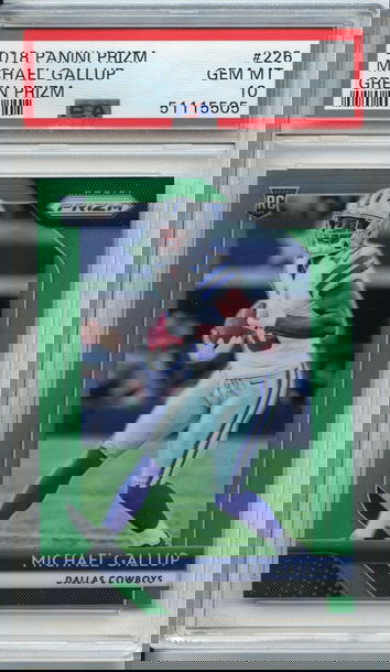 Michael Gallup 2018 Green Prizm Rookie PSA 10 Cowboys