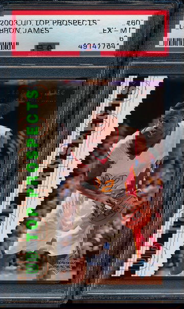 2003 Upper Deck Top Prospects Lebron James PSA 6 EX-MT