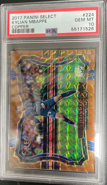 Kylian Mbappe 2017 Select Field Level Copper #224 Rookie RC PSA 10 08/49