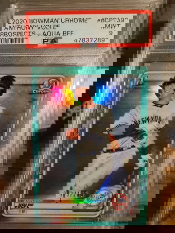 2020 Anthony Volpe Bowman Chrome Aqua Refractor PSA 10