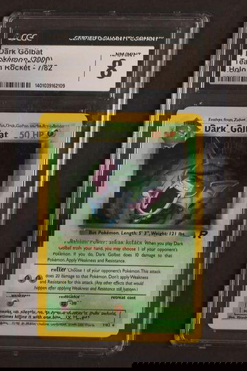 2000 Pokémon Team Rocket Dark Golbat #7/82 Holo CGC 8