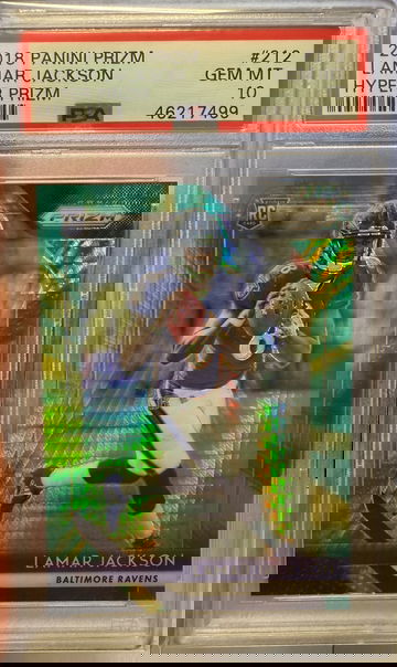 2018 Prizm Lamar Jackson Hyper Prizm 112/275 PSA 10