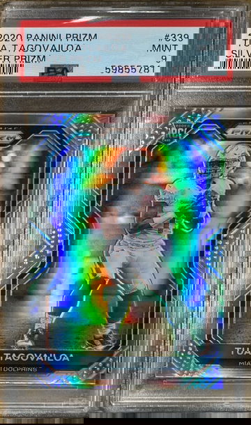 2020 Panini SILVER Prizm #339 Tua Tagovailoa Dolphins RC Rookie PSA 9