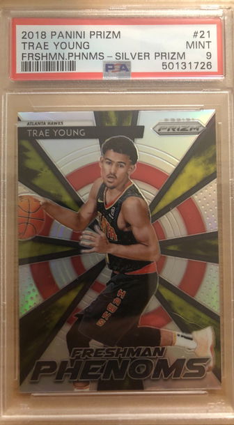 2018 Panini Prizm Freshman Phenoms Silver Trae Young PSA 9