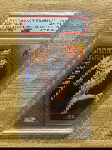 2018 Panini Contenders DP Josh Allen Gameday Ticket No Towel 1/1 PSA 10 Gem Mint