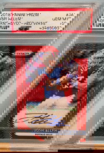 JOSH ALLEN 2018 Panini Prizm Red Wave Auto.  /199 PSA 10