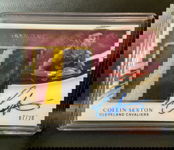 2019-20 IMMACULATE PREMIUM 3 COLOR PATCH AUTO COLLIN SEXTON 07/20 GAME WORN