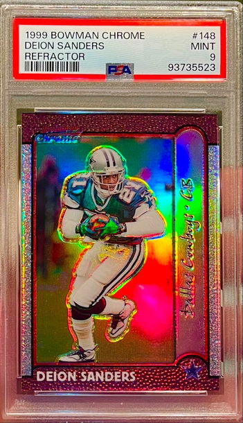 Deion Sanders Refractors Psa 9
