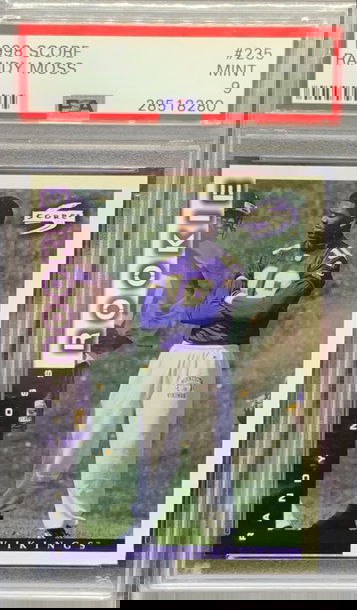 1998 SCORE RANDY MOSS ROOKIE CARD RC PSA 9