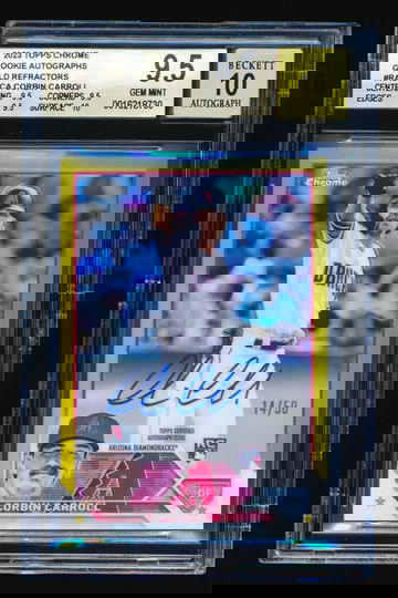 2023 Topps Chrome Corbin Carroll Gold Refractor RC Auto BGS 9.5 True Gem+