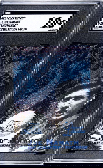 2012 FLEER RETRO FLAIR SHOWCASE LEGACY ROW 0 FL5 JOE NAMATH /100 SGC 10