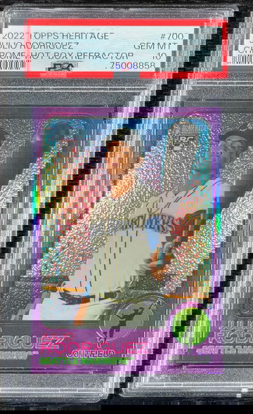 Julio Rodriguez 2022 Topps Heritage Chrome Hot Box Refractor PSA GEM MINT 10