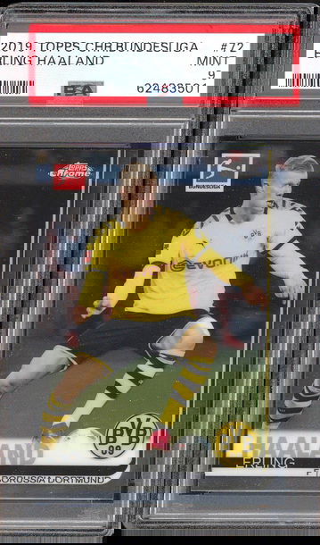 2019 Topps Chrome Erling Haaland Rookie #72 PSA Mint 9