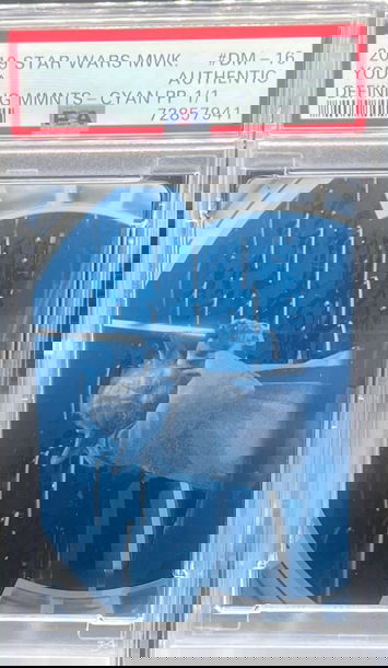 2019 - 1 of 1 - Star Wars YODA Masterwork Defining Moments Cyan 1/1 Printing Plate - PSA Authentic