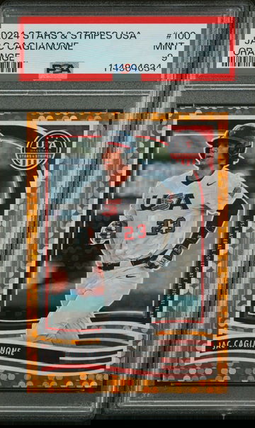 2024 Panini Stars & Stripes USA Orange Jac Caglianone #100 /75 PSA 9