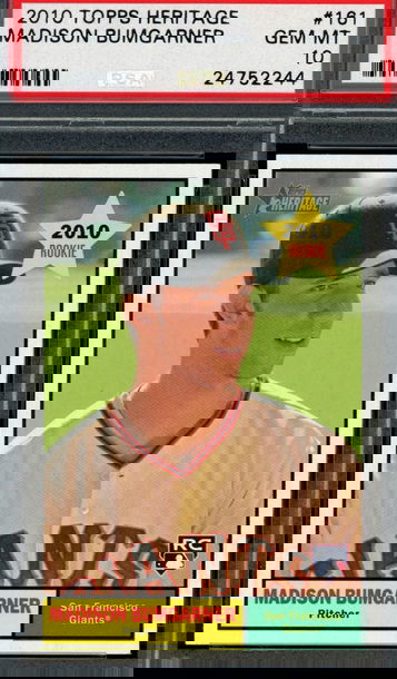 2010 Topps Heritage #161  Madison Bumgarner  RC  PSA 10  Giants