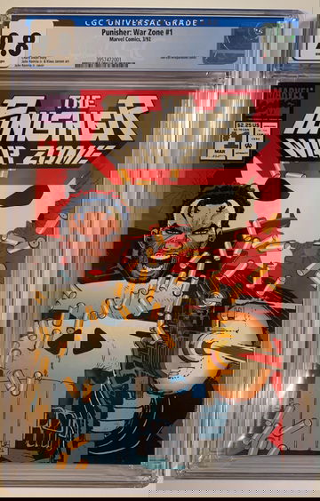 PUNISHER WAR ZONE 1 CGC 9.8 NM/MT (1992) WHITE PAGES - DIE CUT COVER