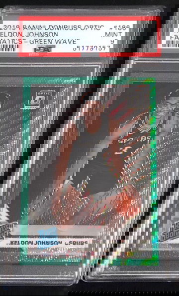 2019 Panini Donruss Optic Keldon Johnson Fanatics Green Wave PSA 9 Mint