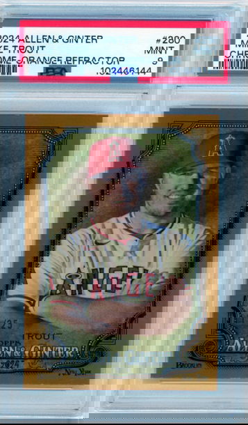 2024 Topps Allen & Ginter #280 Mike Trout Chrome-Orange Refractor PSA 9 MINT!