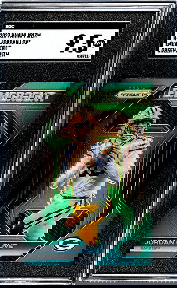 2023 Panini Prizm #H-3 Jordan Love Emergent Green Prizm SGC 9.5