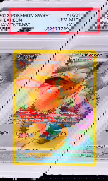 2022 Pokemon Sword and Shield Brilliant Stars Flareon #TG01 PSA 10