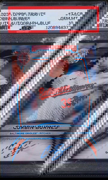 2025 Topps Tribute Blue Corbin Burnes #TA-CB Auto /150 PSA 10