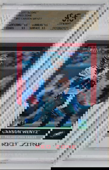 2017 Score Red Zone /20 Carson Wentz BGS 9.5 Pop 2