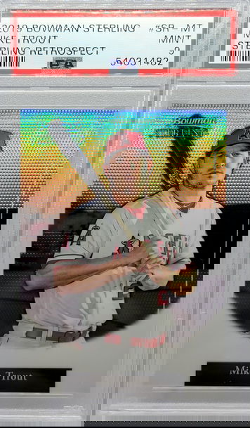 2019 BOWMAN STERLING #SR-MT MIKE TROUT STERLING RETROSPECT PSA 9 #41/99 SP