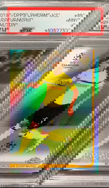 2018 Topps Chrome Jadon Sancho Refractor #86 PSA 9