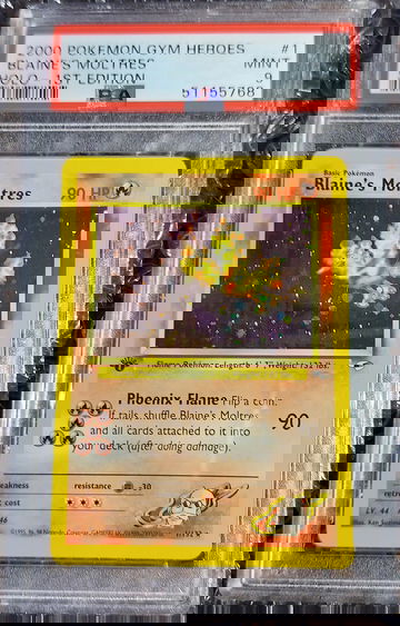 Pokemon Blaine's Moltres 1st Edition Gym Heroes 1/132 Rare Holo PSA 9 Mint