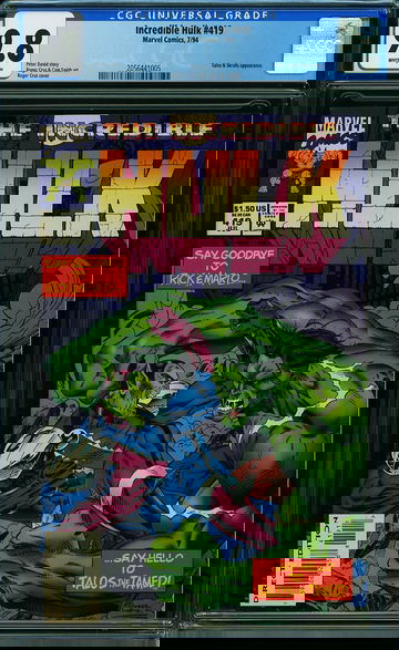 INCREDIBLE HULK #419, CGC 9.8 NM/MT