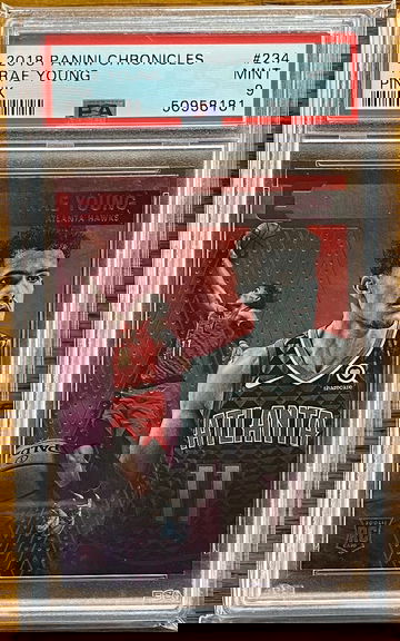 Trae Young 2018 Pink Chronicles Essentials SP PSA 9 Mint Rookie RC