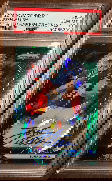 2018 Josh Allen Prizm Green Crystals Auto PSA 10 Gem Mint