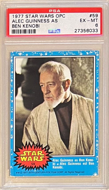 1977 Star Wars O-Pee-Chee OPC #59 Alec Guinness as Ben Kenobi PSA 6